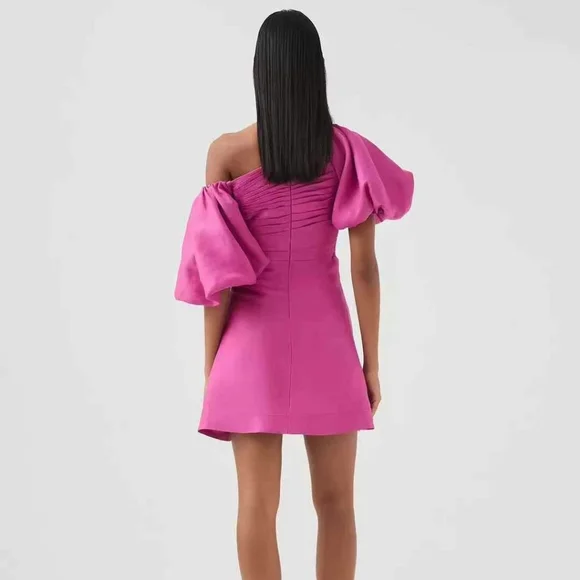 【Aje】Cadence Ruched Mini Dress/非対称ネック/ミニドレス AJE Cadence Ruched Mini Dress